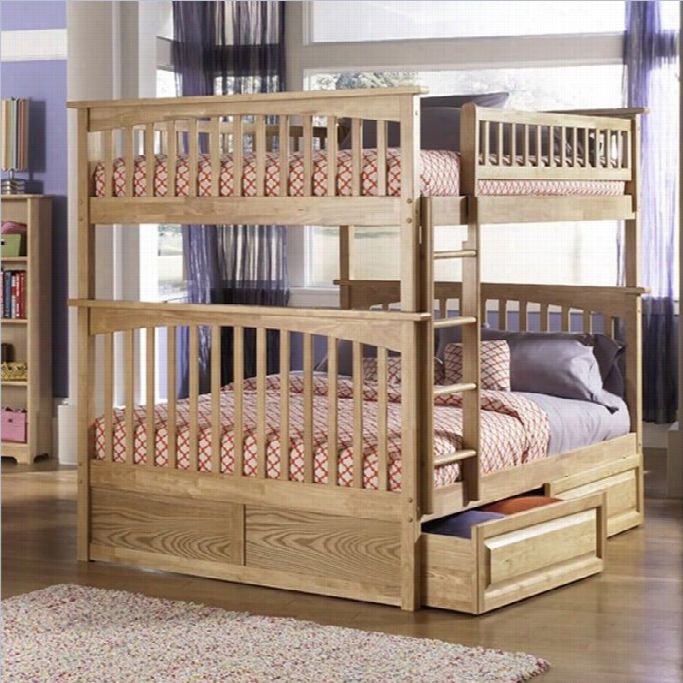 Atlantic Furnture Columbia Full Over Fulll Bunk Bed In Natural Maple