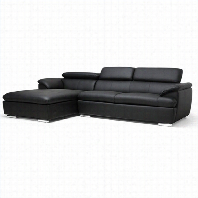Baxton Stdio Ferdinand Sectional Couch In Bbalck