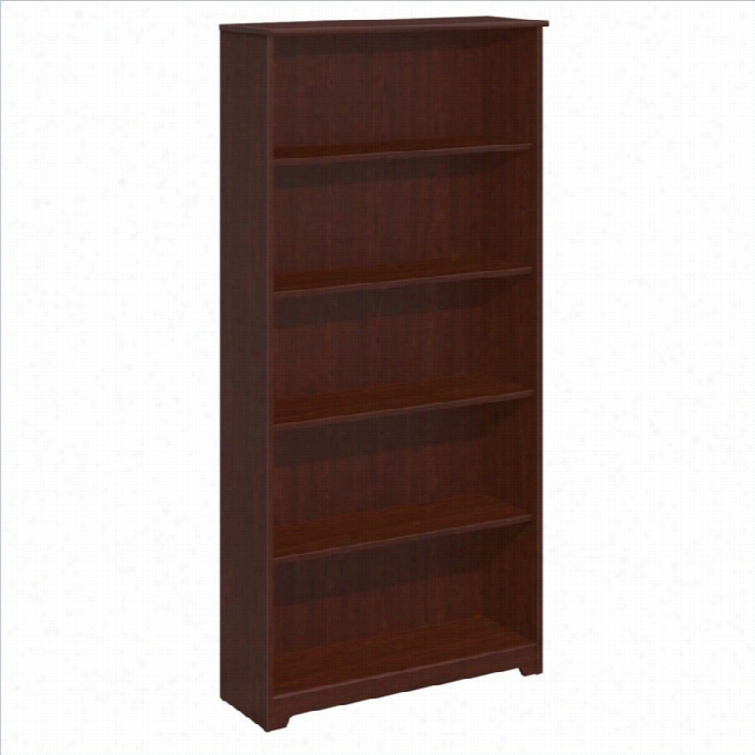 Bush Cabot 5-shelf Boookcasei N Harvest Cherry