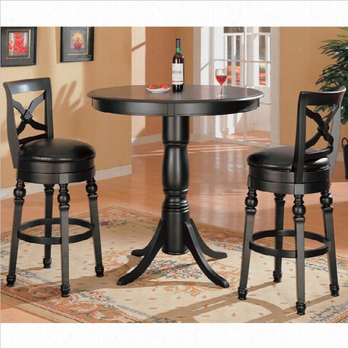 Coaster Lathorp 3 Piece Pub Set In Black Finish