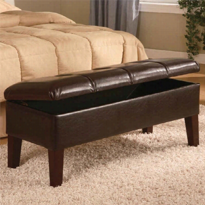 Coaster Lewis Storage Bench In Brown