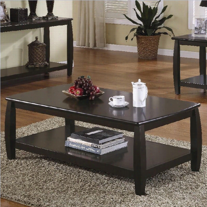 Coaster Marina Coffee Table With 1 Shelf In Cappuccino Finish