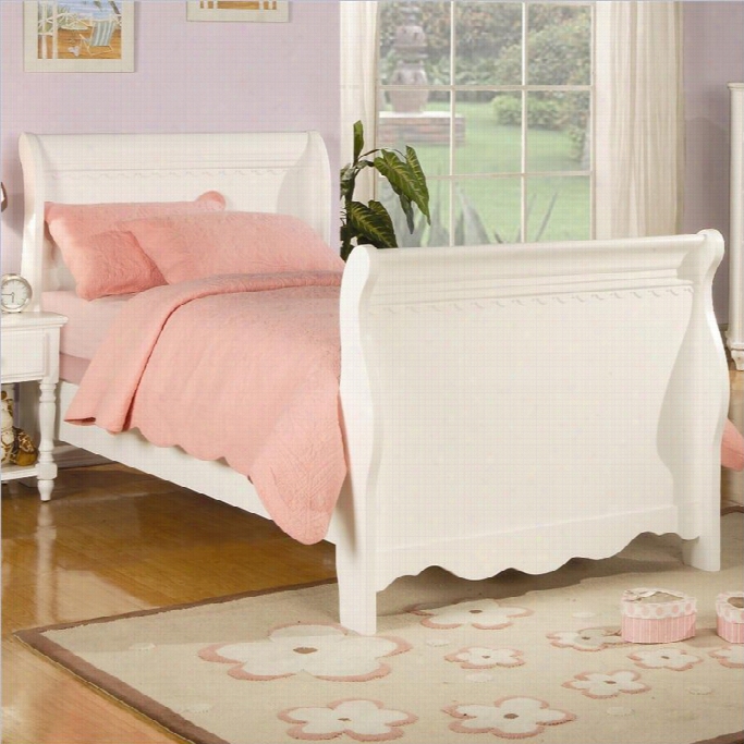 Coaster Pepper Sleigh Bed In White-full