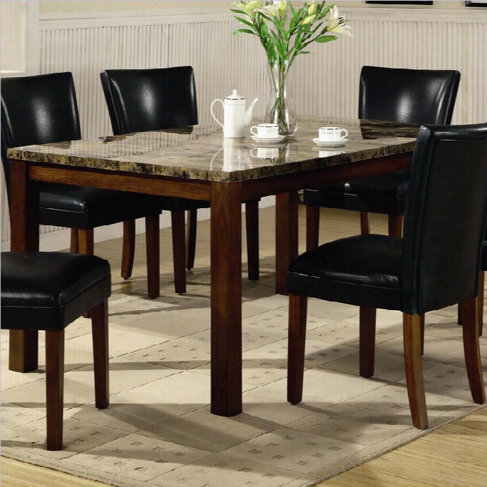 Coaster Telegraph Marble Top Rectangular Dining Table In Brown