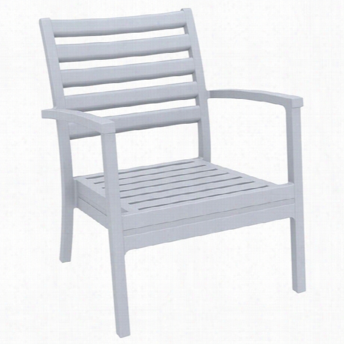Compamia Artemis Outdoor Dining Arm Chair In Islver Gray