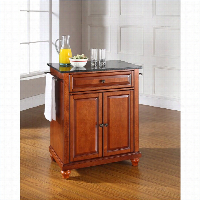 Crossley Furniture Cambridge Black Gran Ite Top Kitchen Island In Cherry