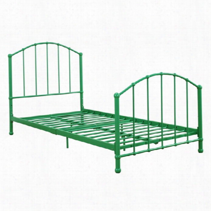 Dhp Brickmill Ivy Metal Win Bed  In Green