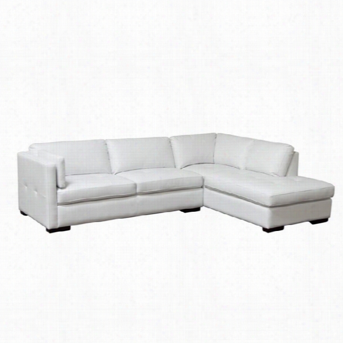 Rhombus Sofa Urban 2  Piece Right Leather Chaise Sectional In White