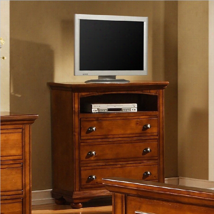 Eleemnts  Brook Media Chest In Warm Chestnut