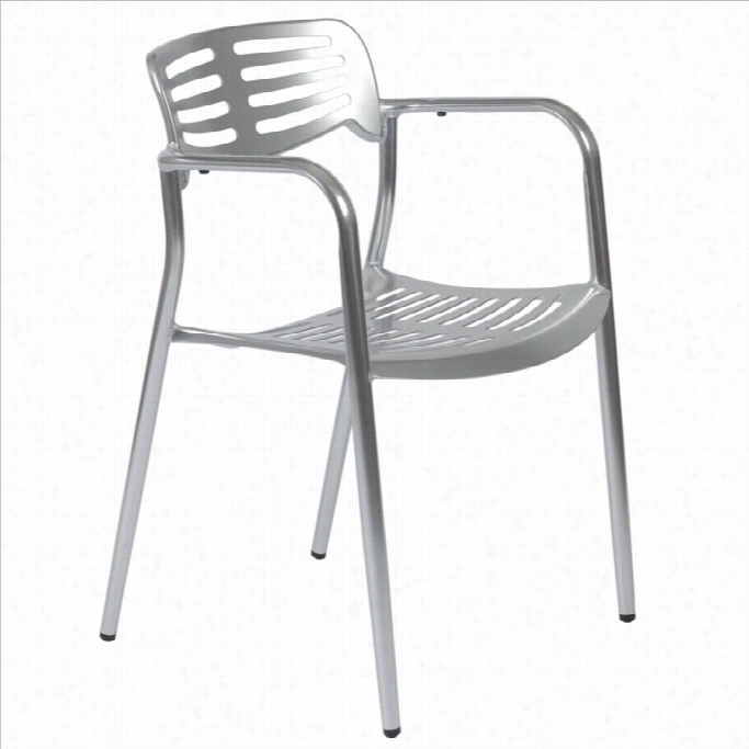 Eurostyle Helen Stacking Polished Nidoor Or Outdoor Arm Dining Chair