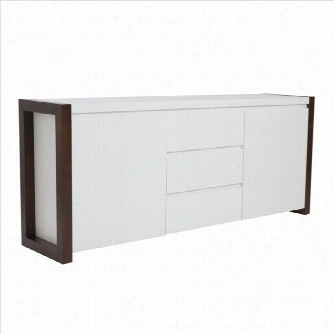 Eurostyle Manon Sideboard In White And Dark Walnut