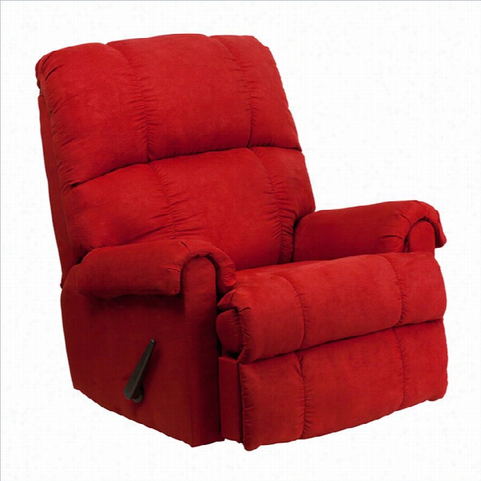 Flash Furniture Flatsuede Rock Microfiber Roccker Recliner In Red