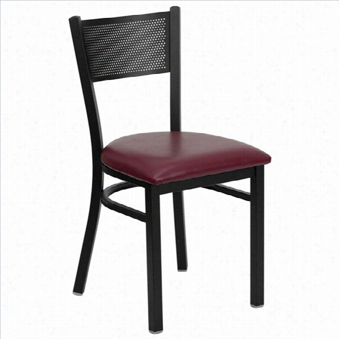 Flash Furniture Hercules Series Metzl Dining Chair In Burgundy Vinyl