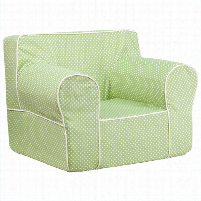 Flash Furniture Oversized Kids Chair With Greeen Dts And White Piping