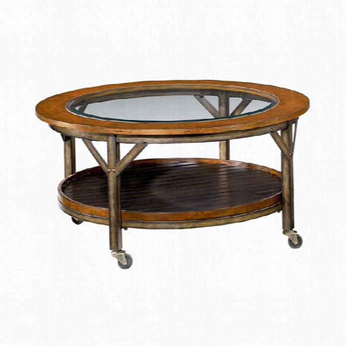 Hammary Mercantile Round Cocktail Table In Hwiskey