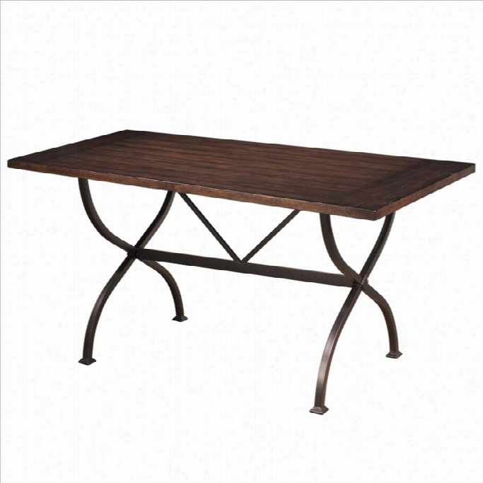 Hillsdale Cameron Rectangle Countre Height Dining Table In Brown