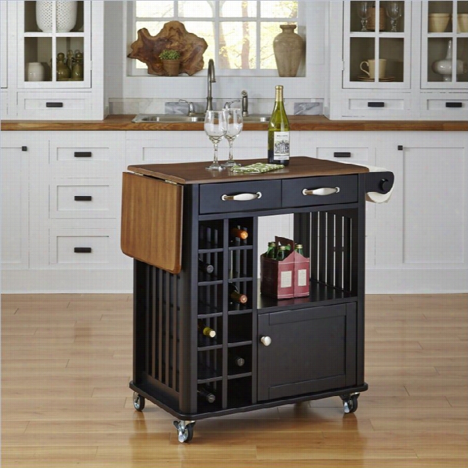 Home Styles Danville Kitchen Cart In Bblack Finish