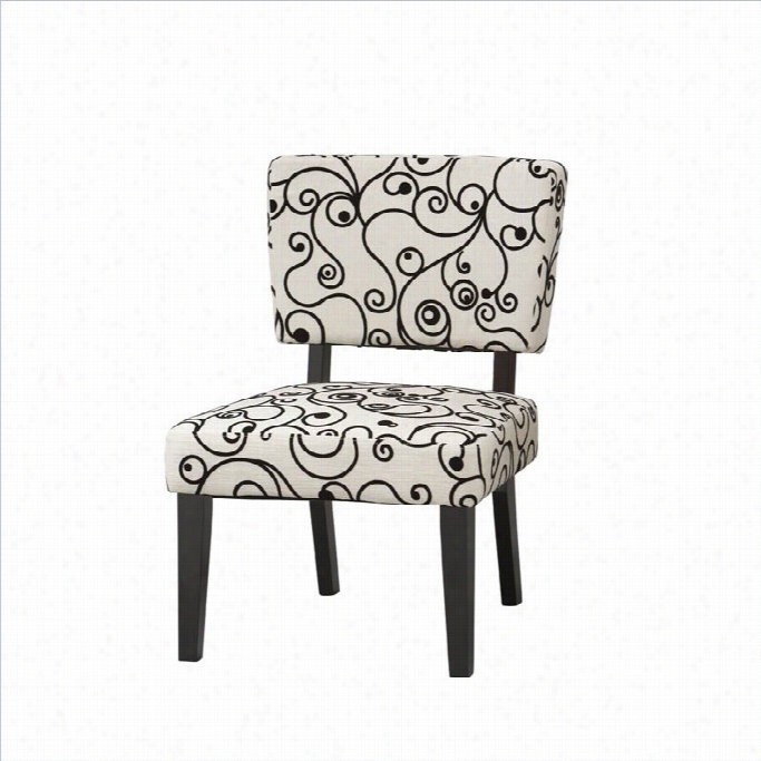 Linon Taylor Accent Chair With Black And White Circles
