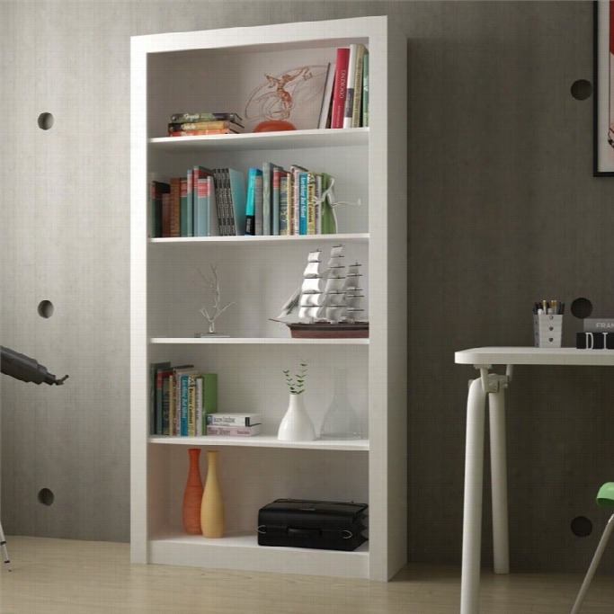 Manhattan Comrort Olinda 1.0 Series 5 Shelf Bookcase In White