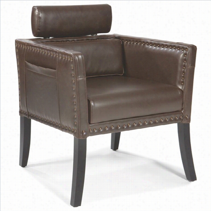 Moe's Derby Leather Club Chair In Brown