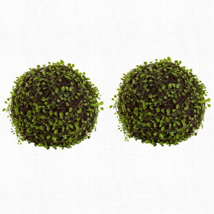 Nearly Natural 9 Mphlenbechia Ball (set Of 2)