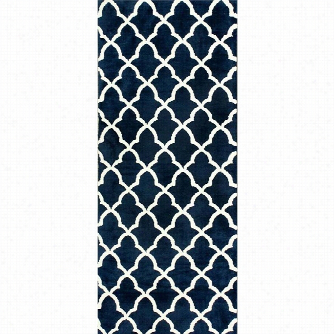 Nuloom 2' 6 X 10' Machine Made Gustav Faux Rug In Navy