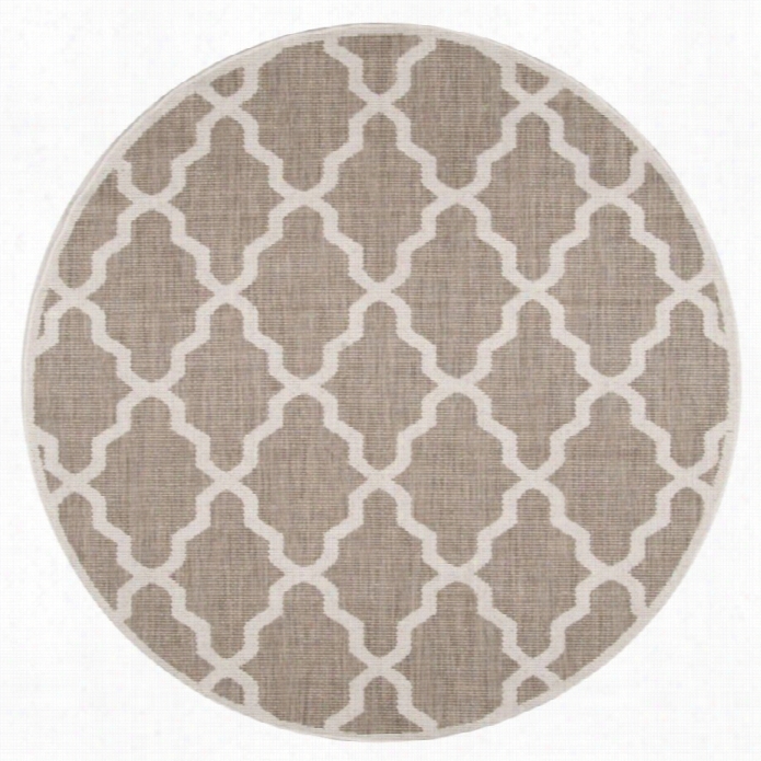 Nuloom 6' 3 X 6' 3 Gina Outdoor Morcocan Trellis Round Rug In Taupe