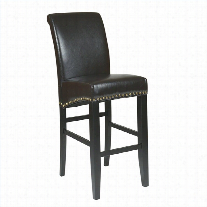 Office Star Metro 30 Eco Leather Parsons Bar Stool In Espresso