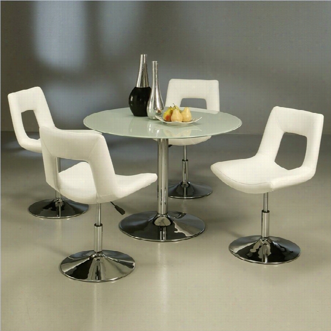 Pastel Furniture Sundance Frroste D Glass 5 Piece Dining Set With Dublin Chairs