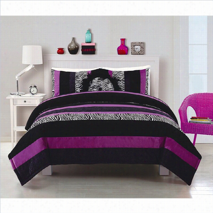 Pem America Posh Purple Multicolor Comforter Set-twin