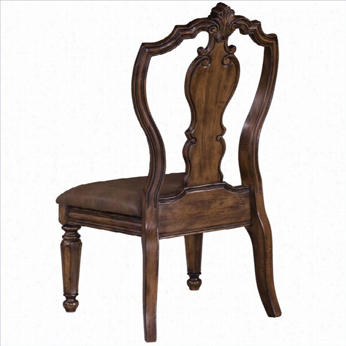 Pulaski San Mateo Carved Back  Leather Dini Ng Seat Of Justice In San Mateo Dark Finish