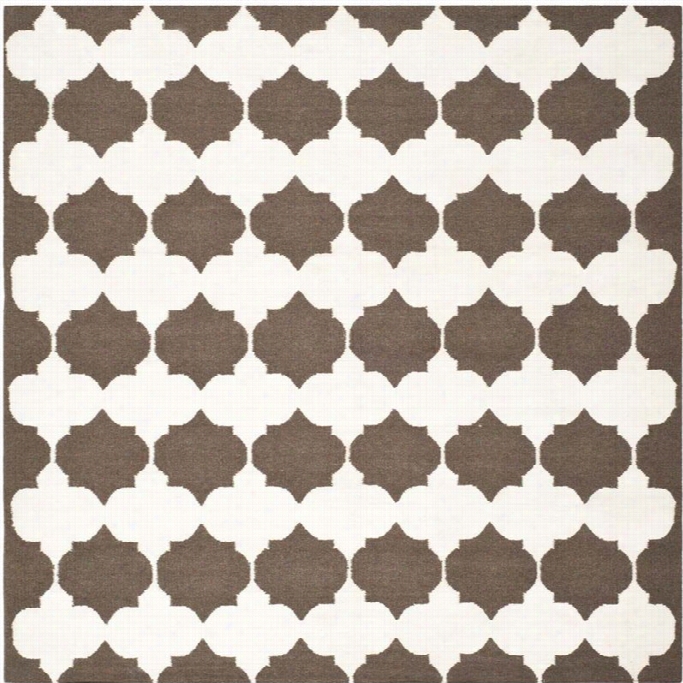 Safavieh Dhurries Brown Contemporary Rug - Square 7'