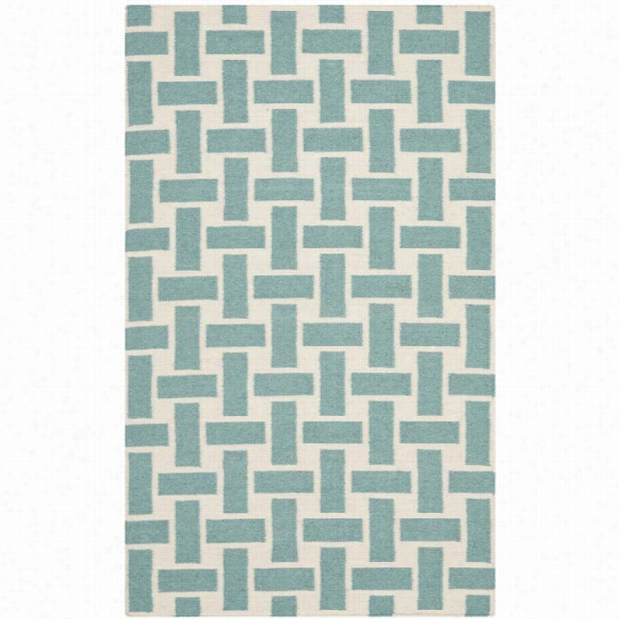Safavieh Dhurries Turquoise Contemporary Rug - 2'6 X 4'