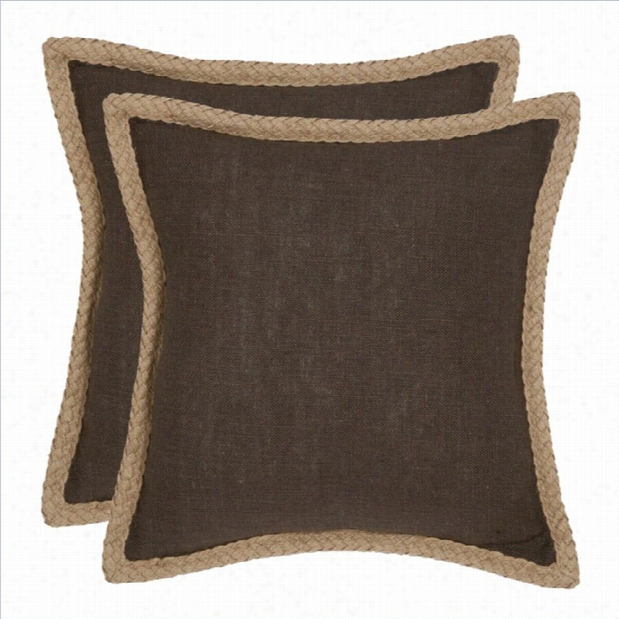 Safvaieh Madelinr 18 Decorative Ppillow In Brown ((set Of 2)