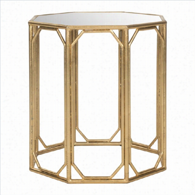 Safavieh Muriel  I Ron And Mirror Accent Table In Gold