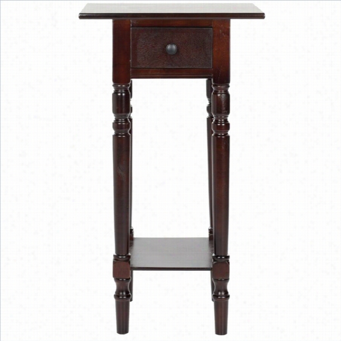 Safavieh Sabrina Wood End Table In Dark Cherry