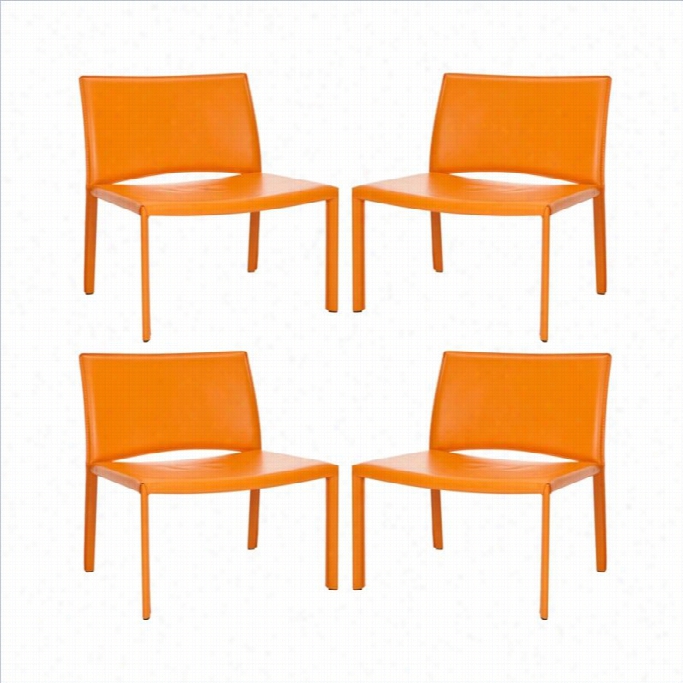 Safavieh Sophi Extra-wide Take ~s Chairs In Orange (set Of 4)