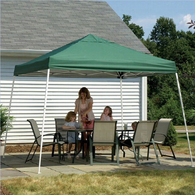 Shlterlogic 12'x12' Sport Pop-up Canopy Slant Leg With Cover In Green