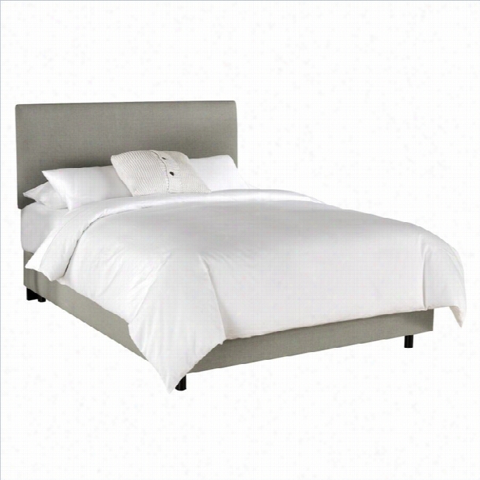 Skgline Furniture Linen Slipcofer Bed In Grey-tw In