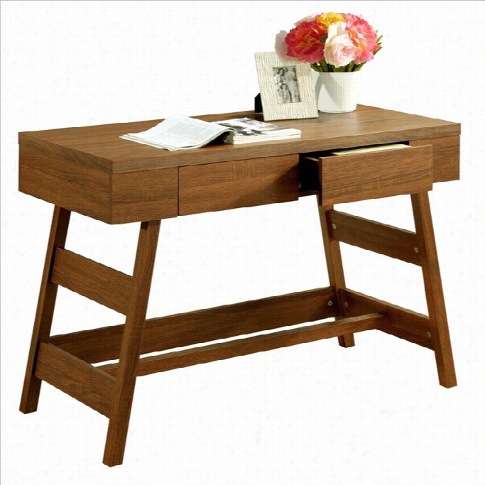 Sonax Corliving Folo 2-drawer Desk In Warm Oak