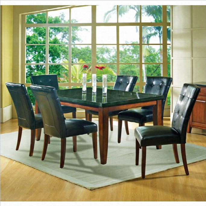 Steve Silver Bello 7 Piece Grnite Dining Set In Cherry