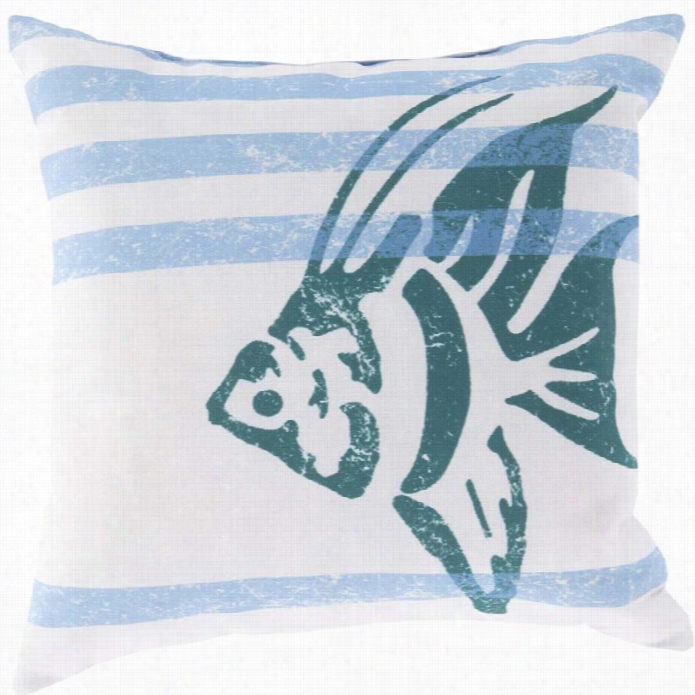 Surya Raii Npoly Fill 20 Square Pillow  In Blue And Green