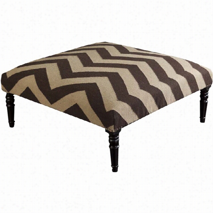 Surya Wool Square Ottoman In Brown