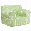 Flash Furniture Oversized Kids Chair with Green Dots and White Piping