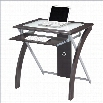 Office Star X-Text Computer Desk in Espresso w/ Silver Accents