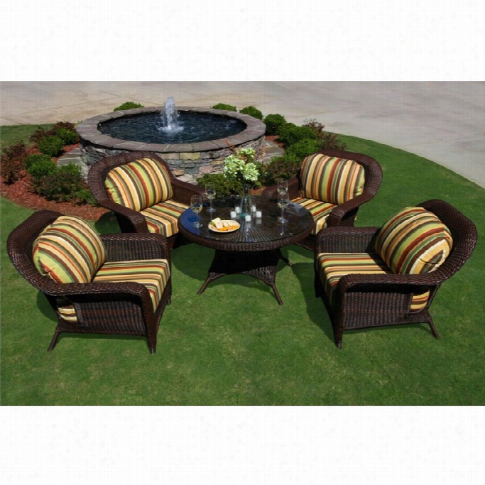 Tortugaa Lexington 5 Piece Patio Dining Set-java Montfleuri Sangria