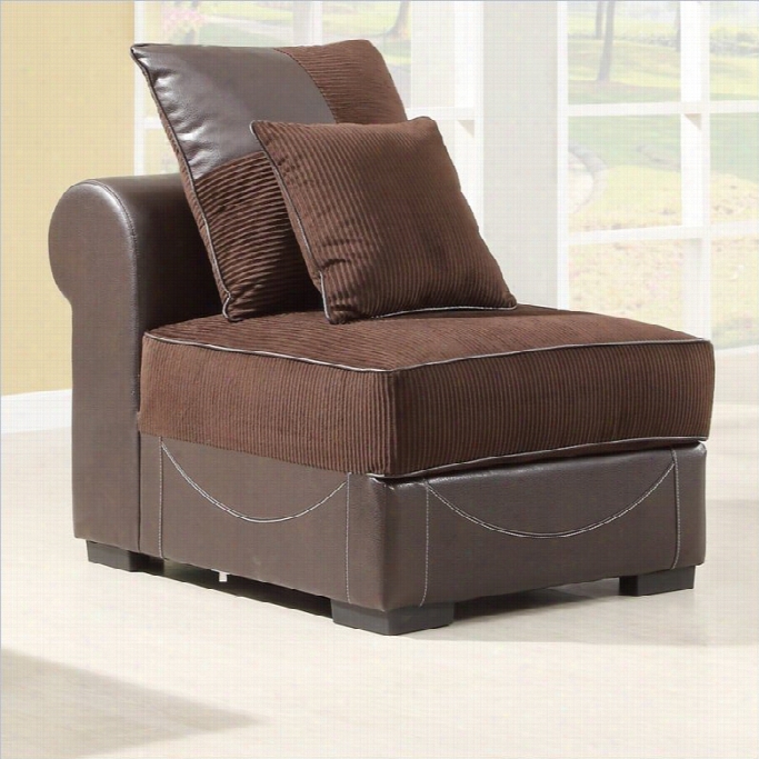 Trent Home Lamont Modular Armless Chairr In Chocolate Corduroy