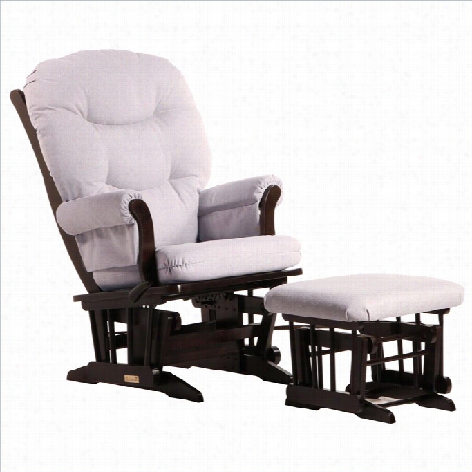 Ultramotion By Dutailier  Sleigh Gliderreclinermultiposition And Ottoman Srt In Espresso And Light Grey
