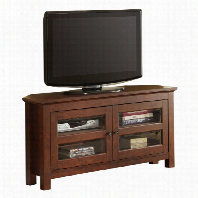 Walker Edison4 4 Inch Angle Wood Tv Console In Traditiional Brown