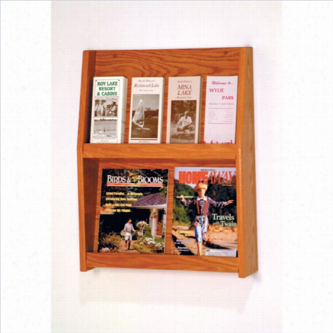 Wooden Mallet 8 Pocket Literatture Display In Medium Oak